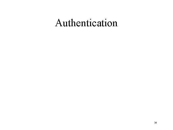 Authentication 36 