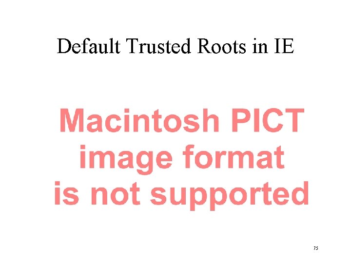 Default Trusted Roots in IE 75 