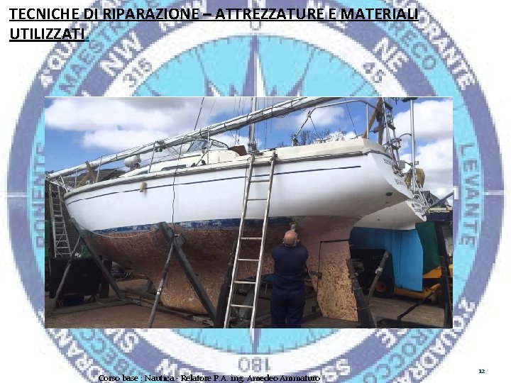 TECNICHE DI RIPARAZIONE – ATTREZZATURE E MATERIALI UTILIZZATI. Corso base : Nautica - Relatore