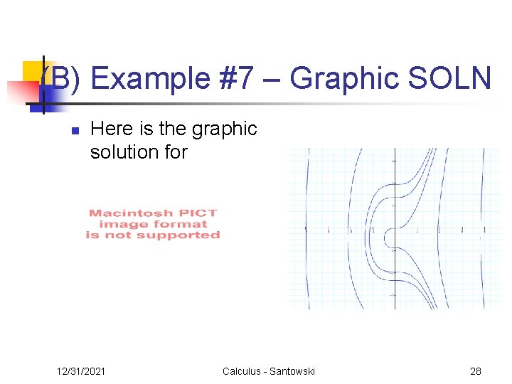 (B) Example #7 – Graphic SOLN n Here is the graphic solution for 12/31/2021