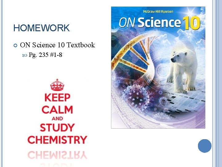 HOMEWORK ON Science 10 Textbook Pg. 235 #1 -8 