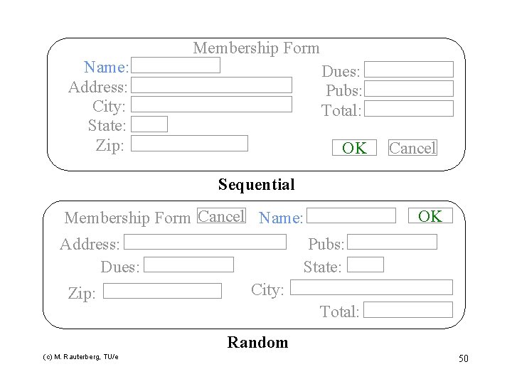 Membership Form Name: Address: City: State: Zip: Dues: Pubs: Total: OK Cancel Sequential Membership