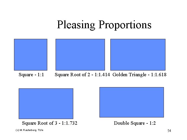 Pleasing Proportions Square - 1: 1 Square Root of 2 - 1: 1. 414