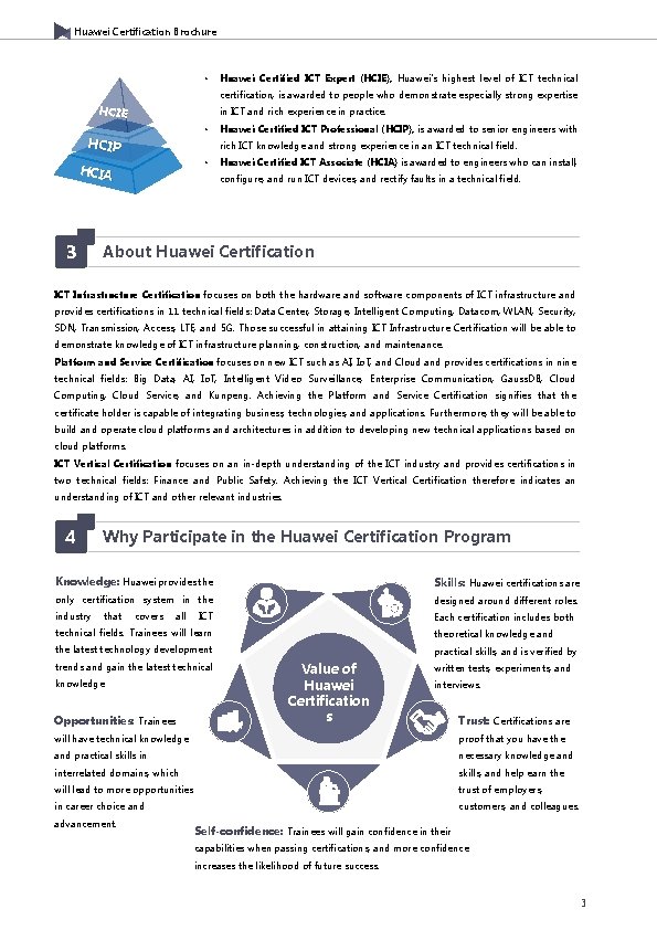 Huawei Certification Brochure • Huawei Certified ICT Expert (HCIE), Huawei's highest level of ICT