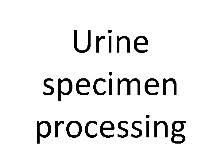 Urine specimen processing 