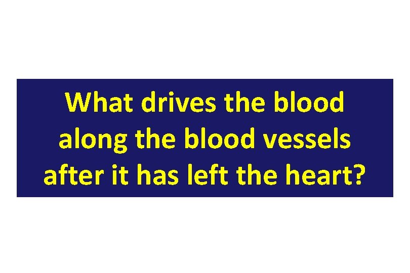 What drives the blood along the blood vessels after it has left the heart?