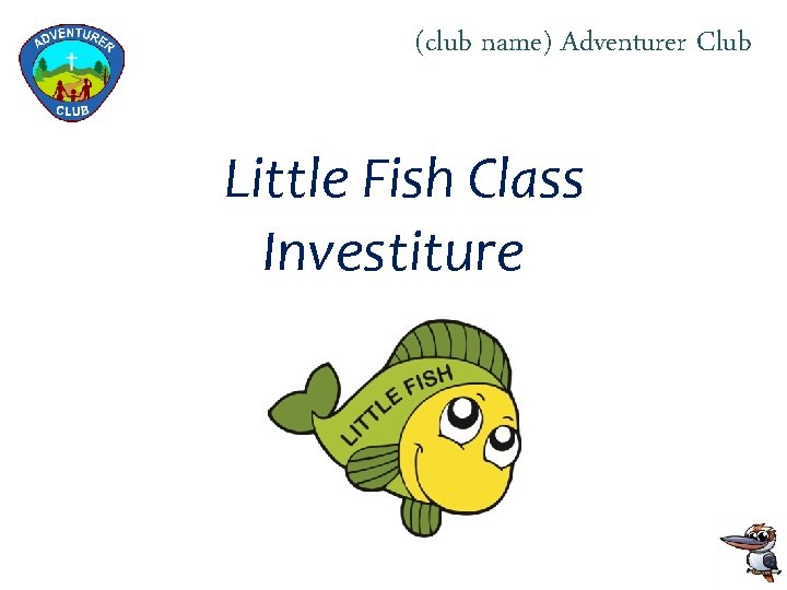(club name) Adventurer Club Little Fish Class Investiture 