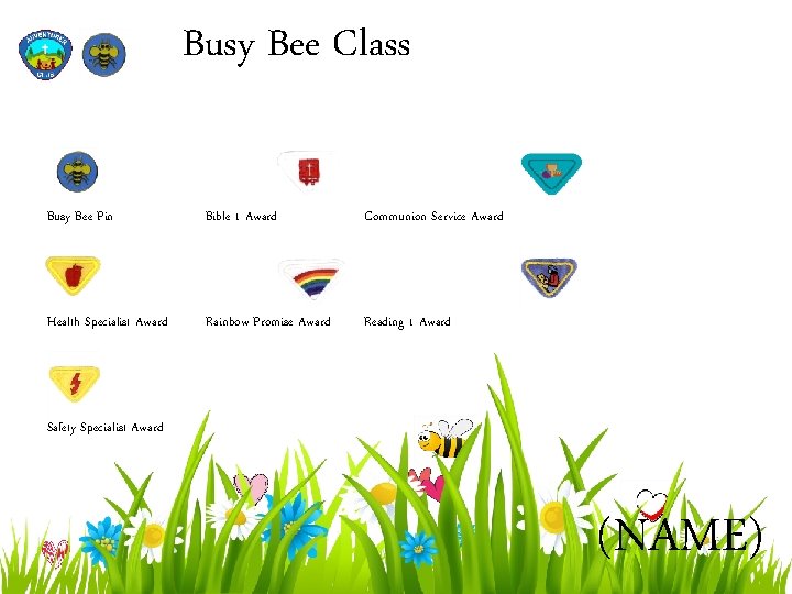 Busy Bee Class Busy Bee Pin Bible 1 Award Communion Service Award Health Specialist