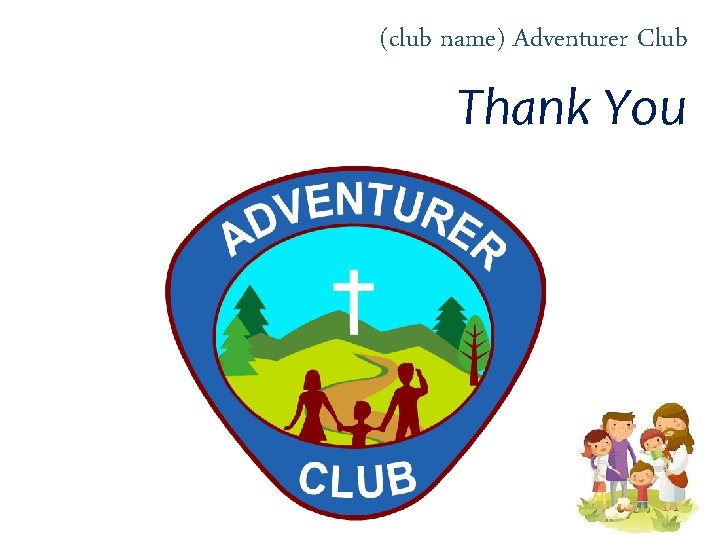(club name) Adventurer Club Thank You 