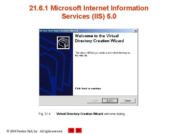 21. 6. 1 Microsoft Internet Information Services (IIS) 5. 0 Fig. 21. 4 Virtual