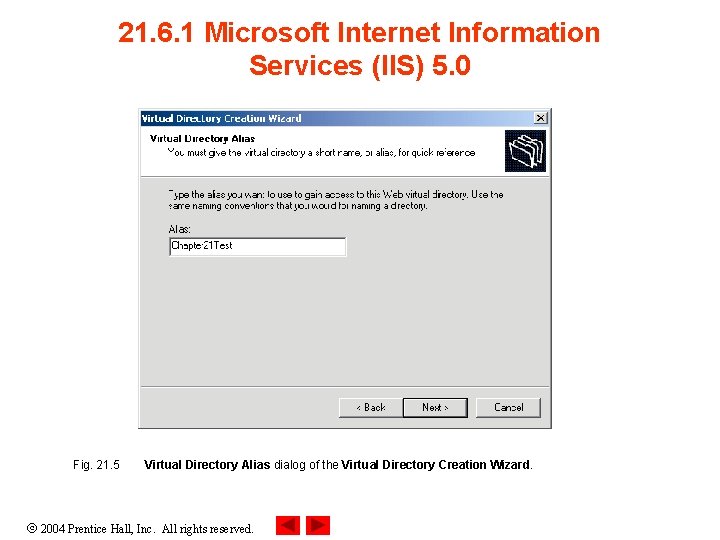 21. 6. 1 Microsoft Internet Information Services (IIS) 5. 0 Fig. 21. 5 Virtual