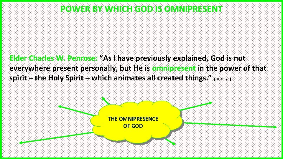 Metaphysics POWER BY WHICH GOD IS OMNIPRESENT Elder Charles W. Penrose: “As I have