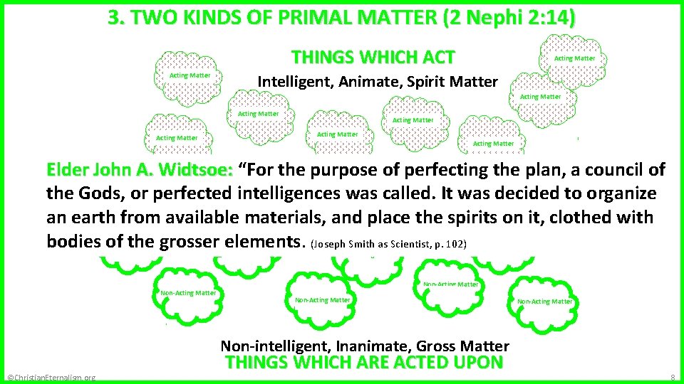 Metaphysics 3. TWO KINDS OF PRIMAL MATTER (2 Nephi 2: 14) THINGS WHICH ACT