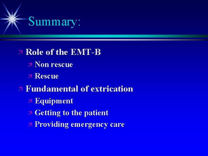 Summary: ä Role of the EMT-B ä Non rescue ä Rescue ä Fundamental of