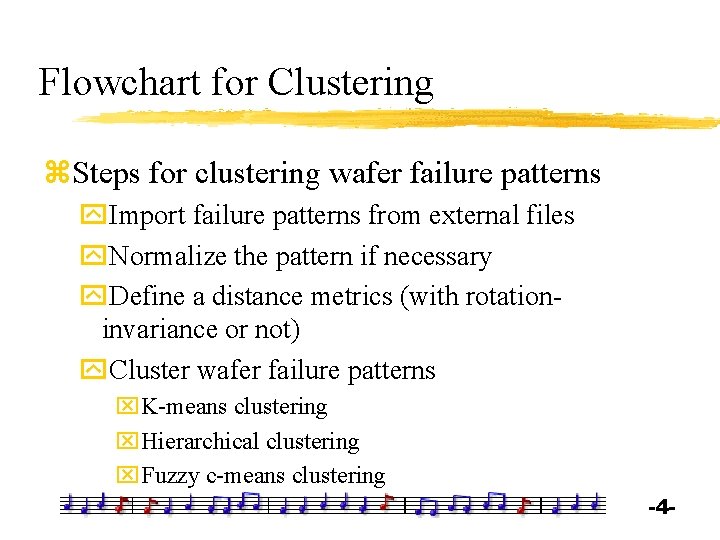 Flowchart for Clustering z. Steps for clustering wafer failure patterns y. Import failure patterns