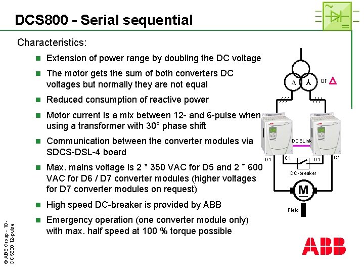 DCS 800 - Serial sequential © ABB Group - 10 DCS 800 12 -pulse
