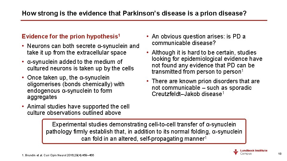 How strong is the evidence that Parkinson’s disease is a prion disease? Evidence for