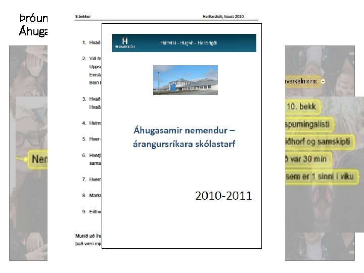 Þróunarverkefni í Heiðarskóla, Reykjanesbæ: Áhugasamir nemendur – árangursríkara skólastarf 