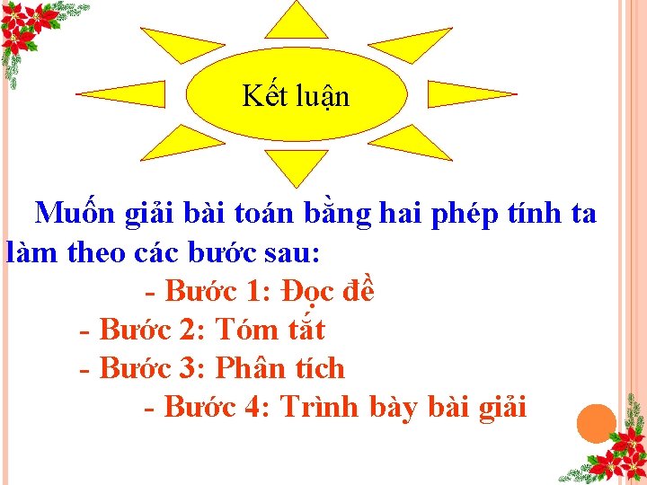 Kết luận Muốn giải bài toán bằng hai phép tính ta làm theo các