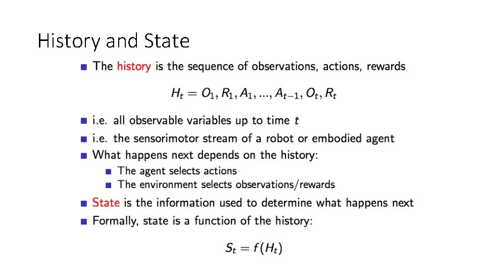 History and State History and State
