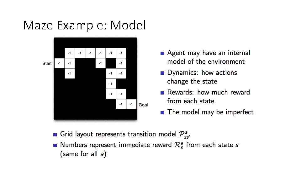 Maze Example: Model Maze Example: Model