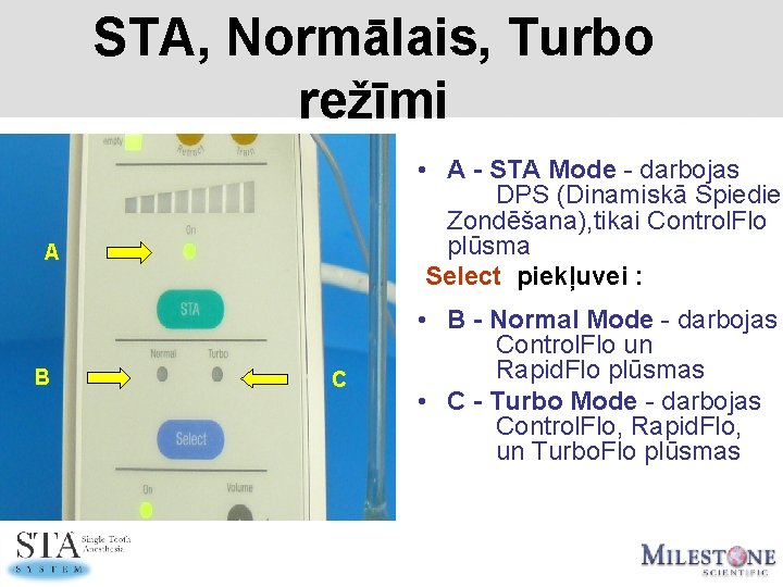 STA, Normālais, Turbo režīmi • A - STA Mode - darbojas DPS (Dinamiskā Spiedien