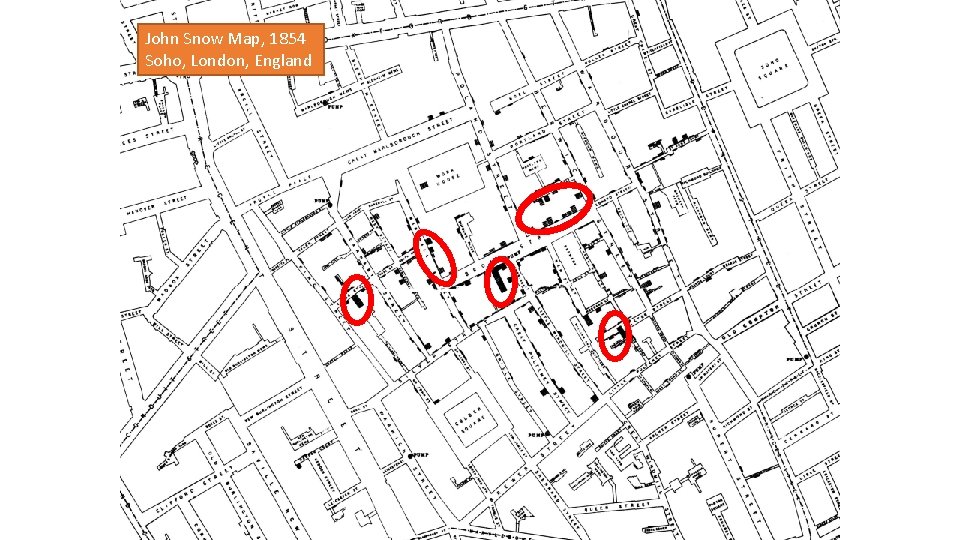John Snow Map, 1854 Soho, London, England 