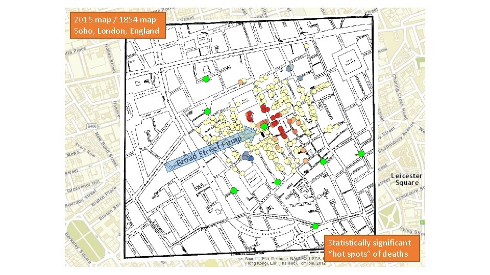 2015 map / 1854 map Soho, London, England Br St d a o mp
