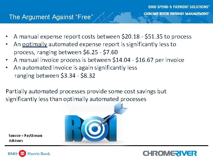 The Argument Against “Free” CHROME RIVER EXPENSE MANAGEMENT • A manual expense report costs The Argument Against “Free” CHROME RIVER EXPENSE MANAGEMENT • A manual expense report costs