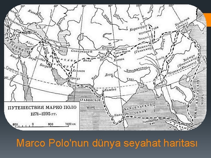 Marco Polo'nun dünya seyahat haritası 