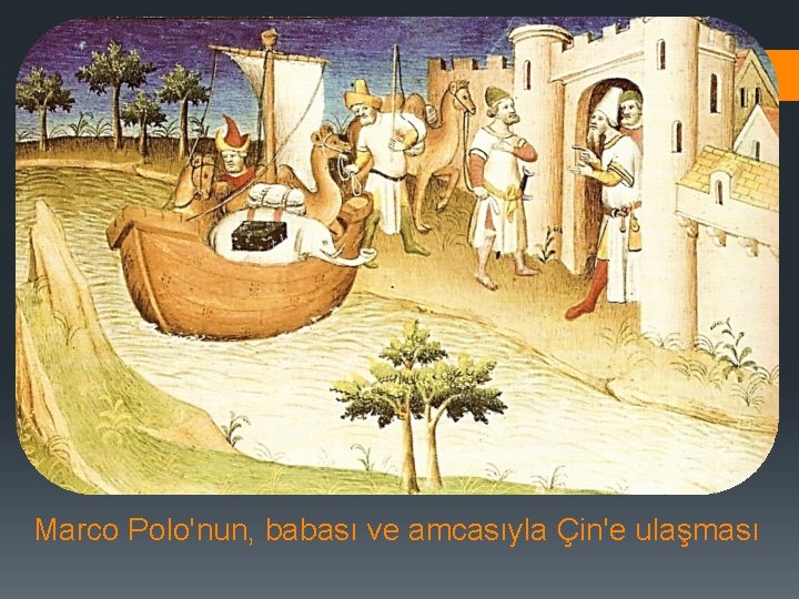 Marco Polo'nun, babası ve amcasıyla Çin'e ulaşması 