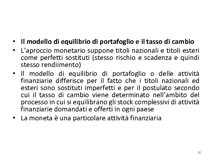  • Il modello di equilibrio di portafoglio e il tasso di cambio •