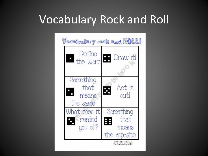 Vocabulary Rock and Roll 