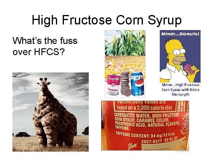 High Fructose Corn Syrup What’s the fuss over HFCS? 