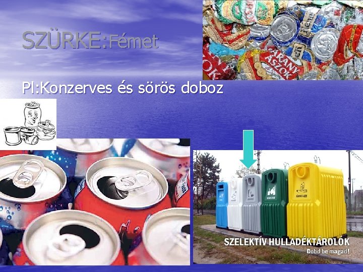 SZÜRKE: Fémet Pl: Konzerves és sörös doboz 