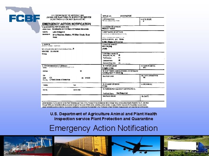 U. S. Department of Agriculture Animal and Plant Health Inspection service Plant Protection and