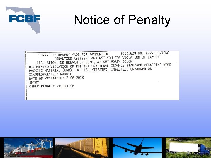 Notice of Penalty 