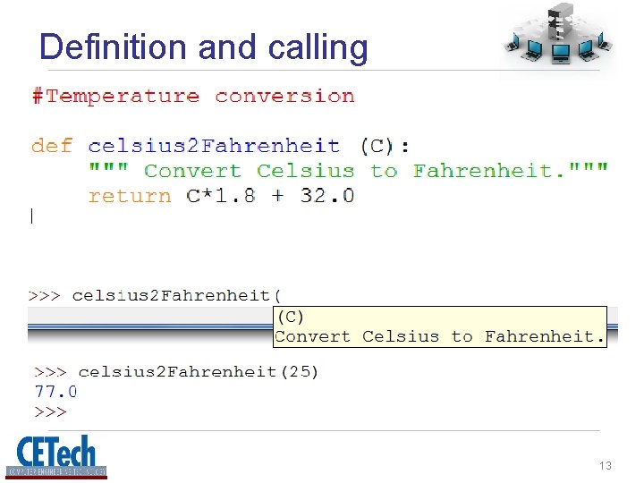 Definition and calling 13 Definition and calling 13