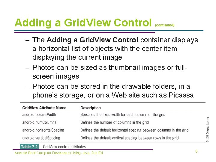 Adding a Grid. View Control (continued) – The Adding a Grid. View Control container