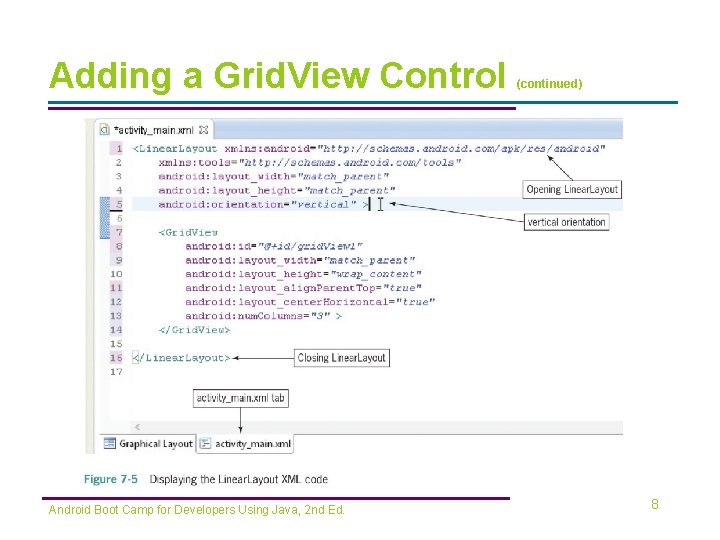 Adding a Grid. View Control Android Boot Camp for Developers Using Java, 2 nd