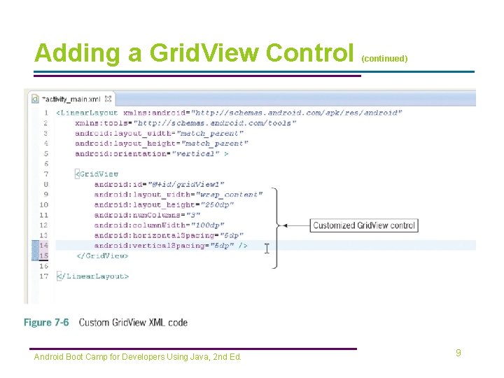 Adding a Grid. View Control Android Boot Camp for Developers Using Java, 2 nd