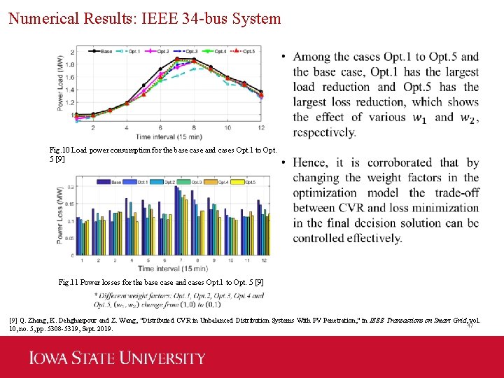 Numerical Results: IEEE 34 -bus System Fig. 10 Load power consumption for the base