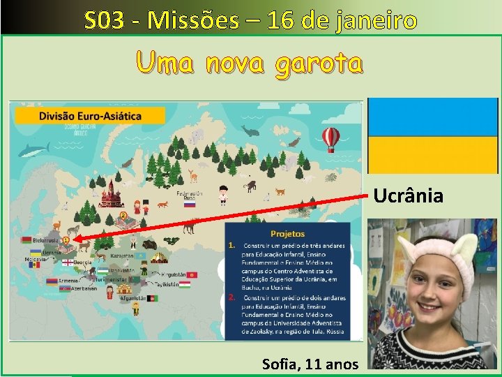 S 03 - Missões – 16 de janeiro Uma nova garota Ucrânia Sofia, 11