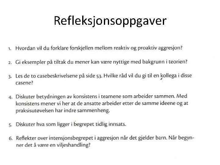 Refleksjonsoppgaver 