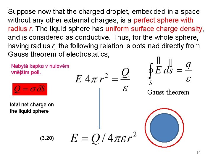 Suppose now that the charged droplet, embedded in a space without any other external