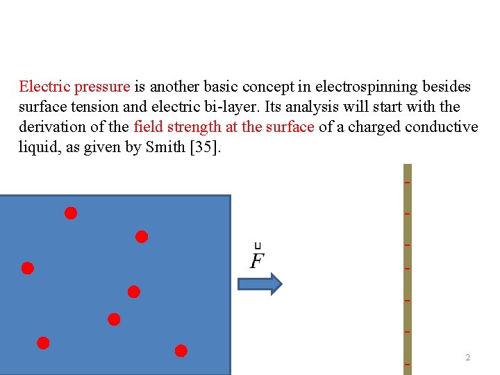 Electric pressure is another basic concept in electrospinning besides surface tension and electric bi-layer.