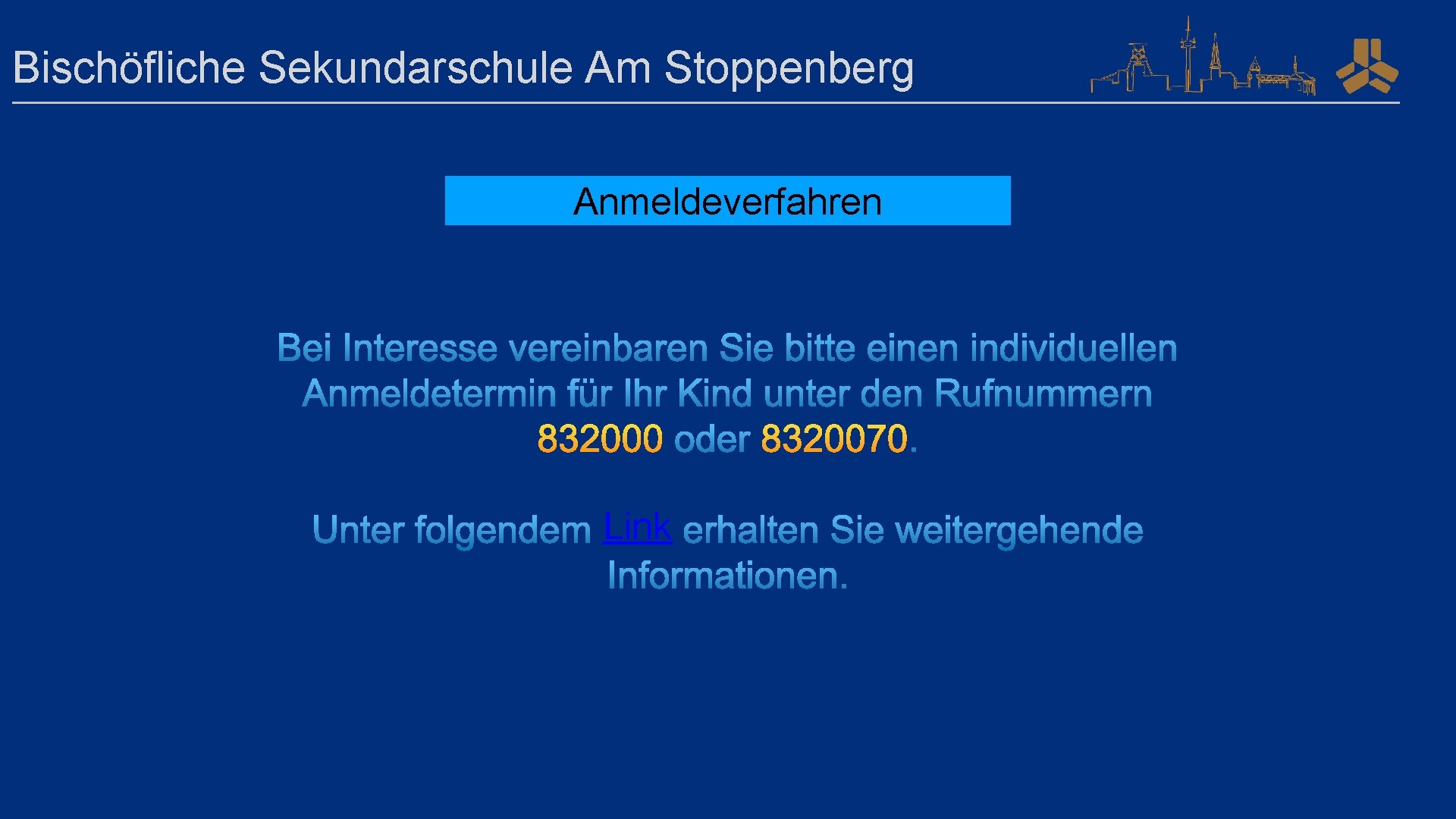 Bischöfliche Sekundarschule Am Stoppenberg Anmeldeverfahren Link 