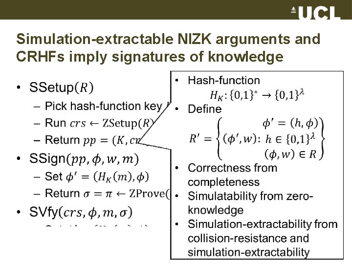 Simulation-extractable NIZK arguments and CRHFs imply signatures of knowledge • 