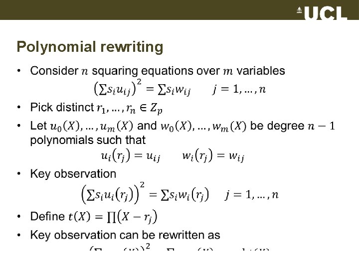 Polynomial rewriting • 