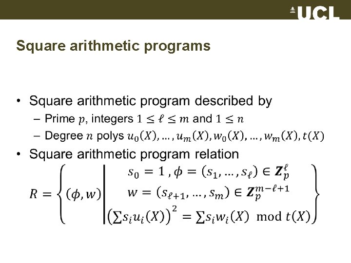 Square arithmetic programs • 